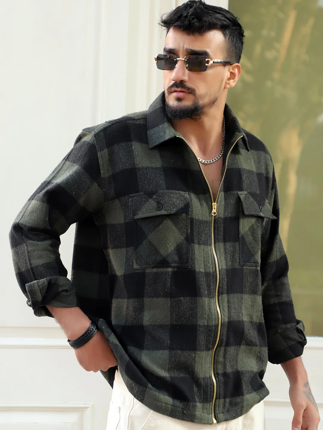 Ashford Pine Green Check Full Sleeve Shirt - Image 3