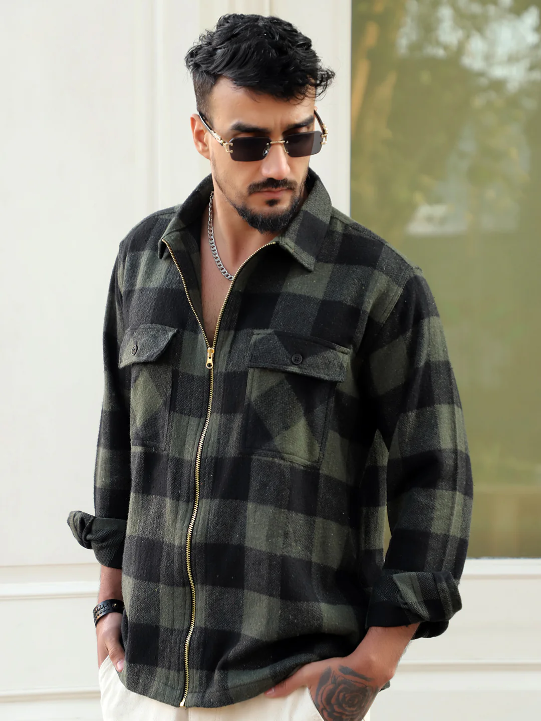 Ashford Pine Green Check Full Sleeve Shirt - Image 5