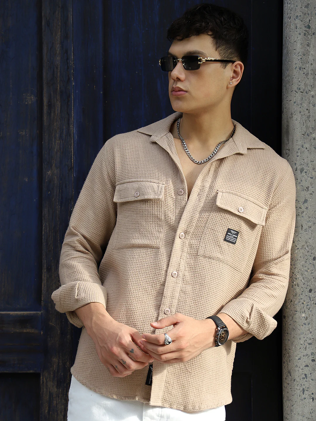 British Vintage Beige Full Sleeve Shirt - Image 3