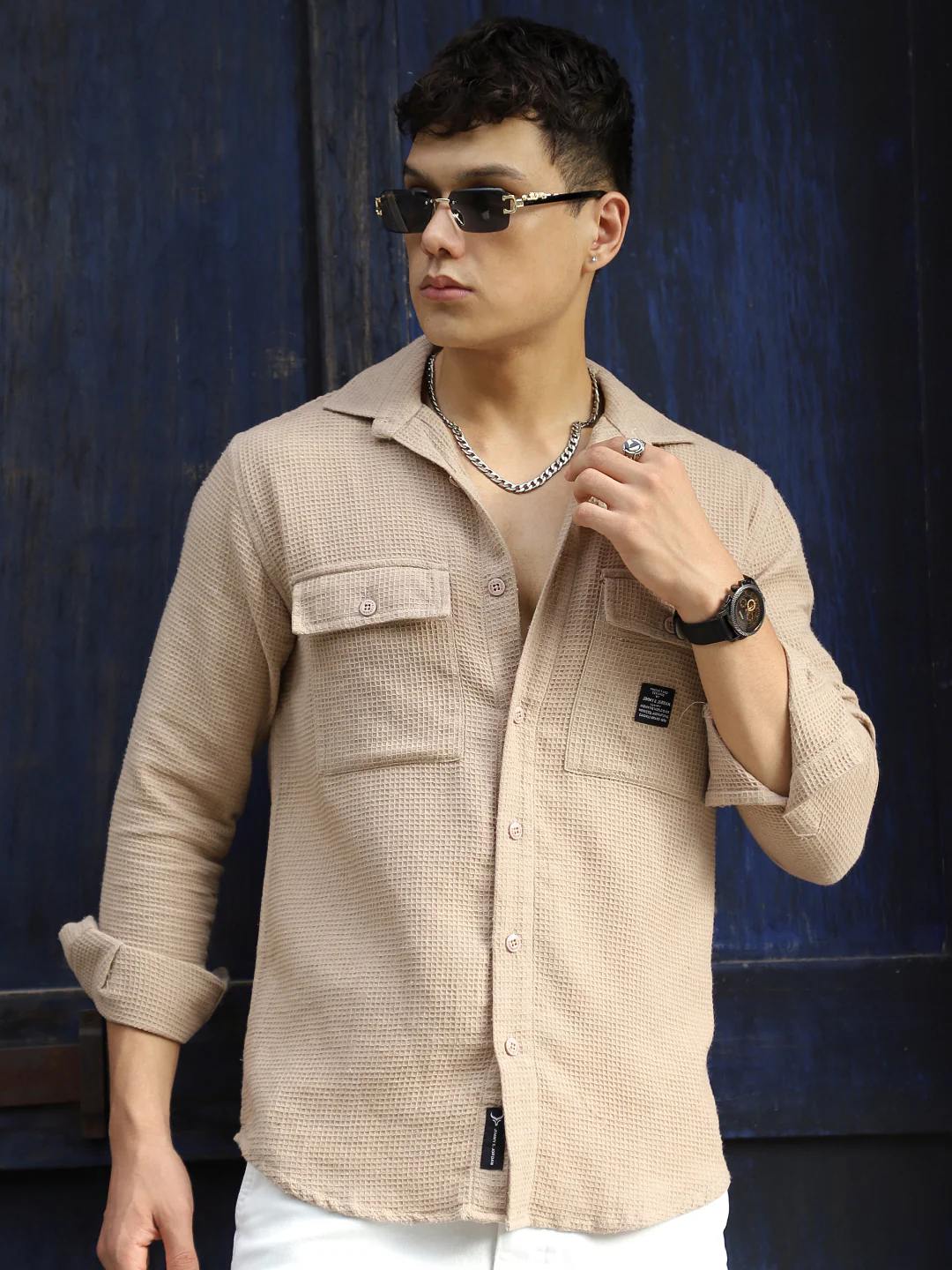 British Vintage Beige Full Sleeve Shirt - Image 4