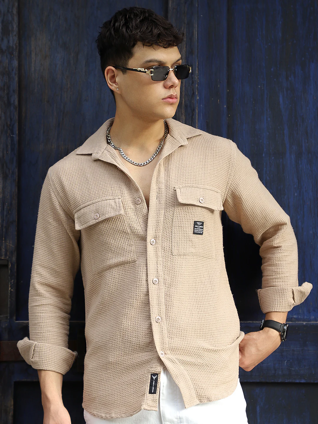 British Vintage Beige Full Sleeve Shirt - Image 6