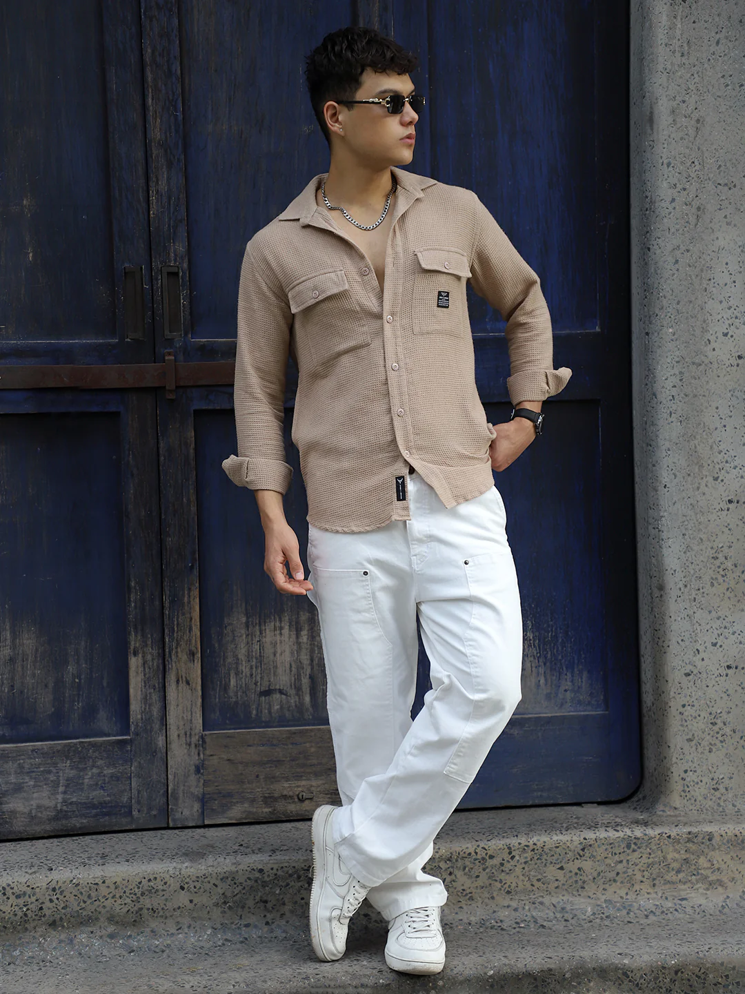 British Vintage Beige Full Sleeve Shirt - Image 8