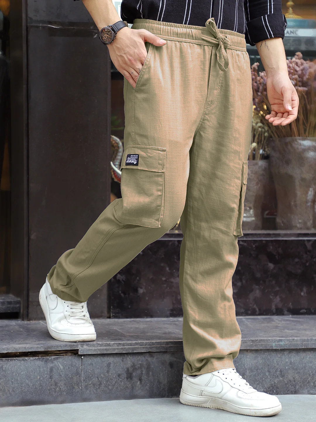 Desert Khaki Linen Cargo - Image 4