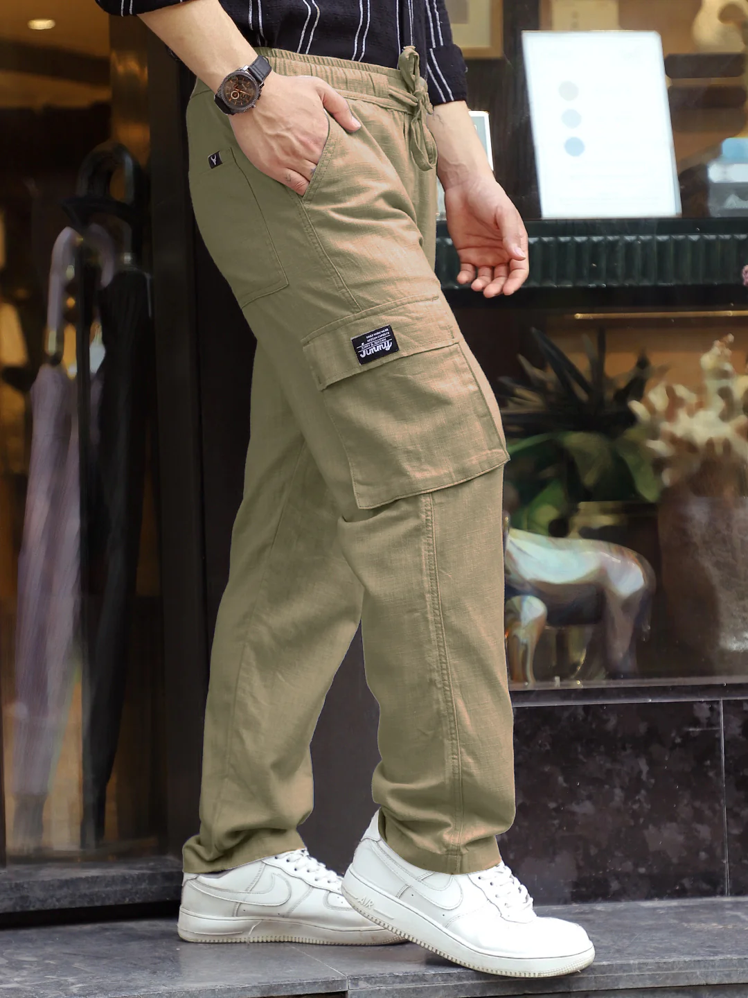 Desert Khaki Linen Cargo - Image 5