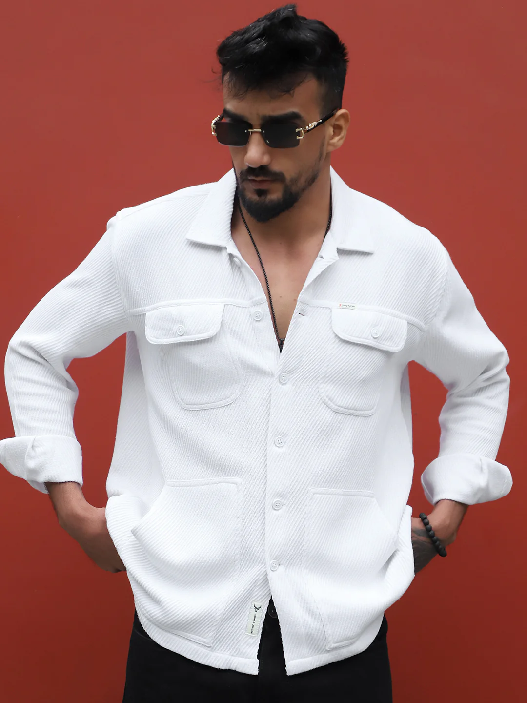 Earthcore Textured White Shacket - Image 3