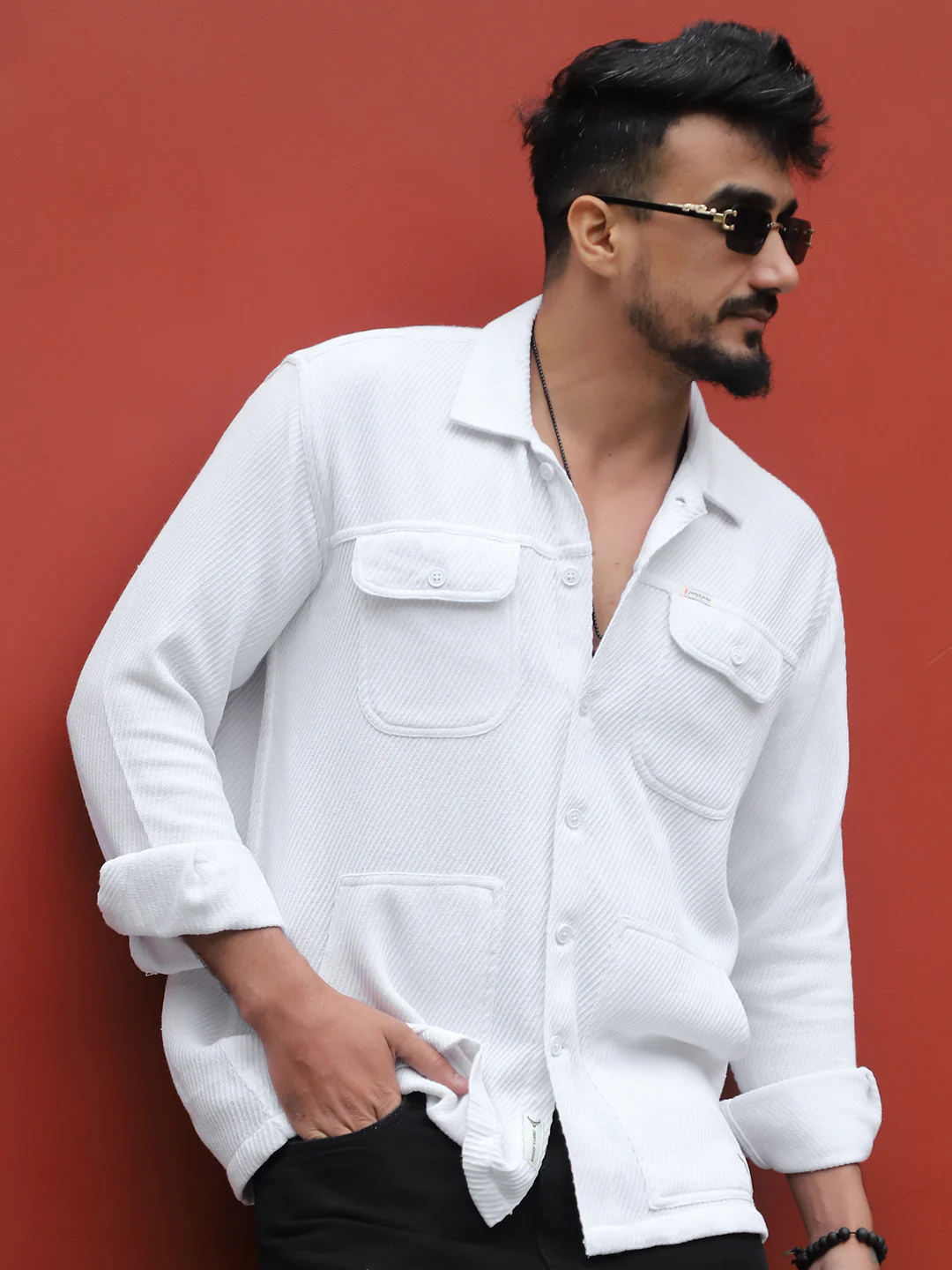 Earthcore Textured White Shacket - Image 5