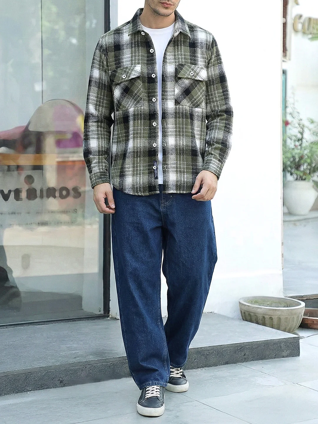 Fabric Theory Olive Check Full Sleeve Shirt - Image 10