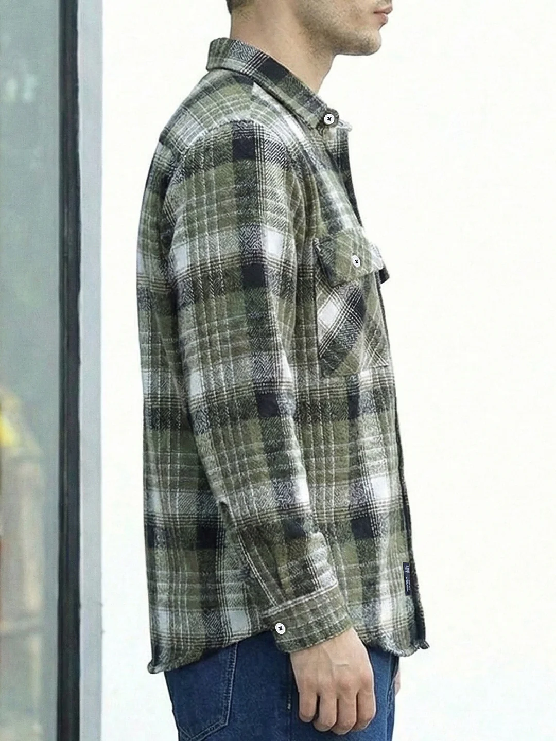 Fabric Theory Olive Check Full Sleeve Shirt - Image 6