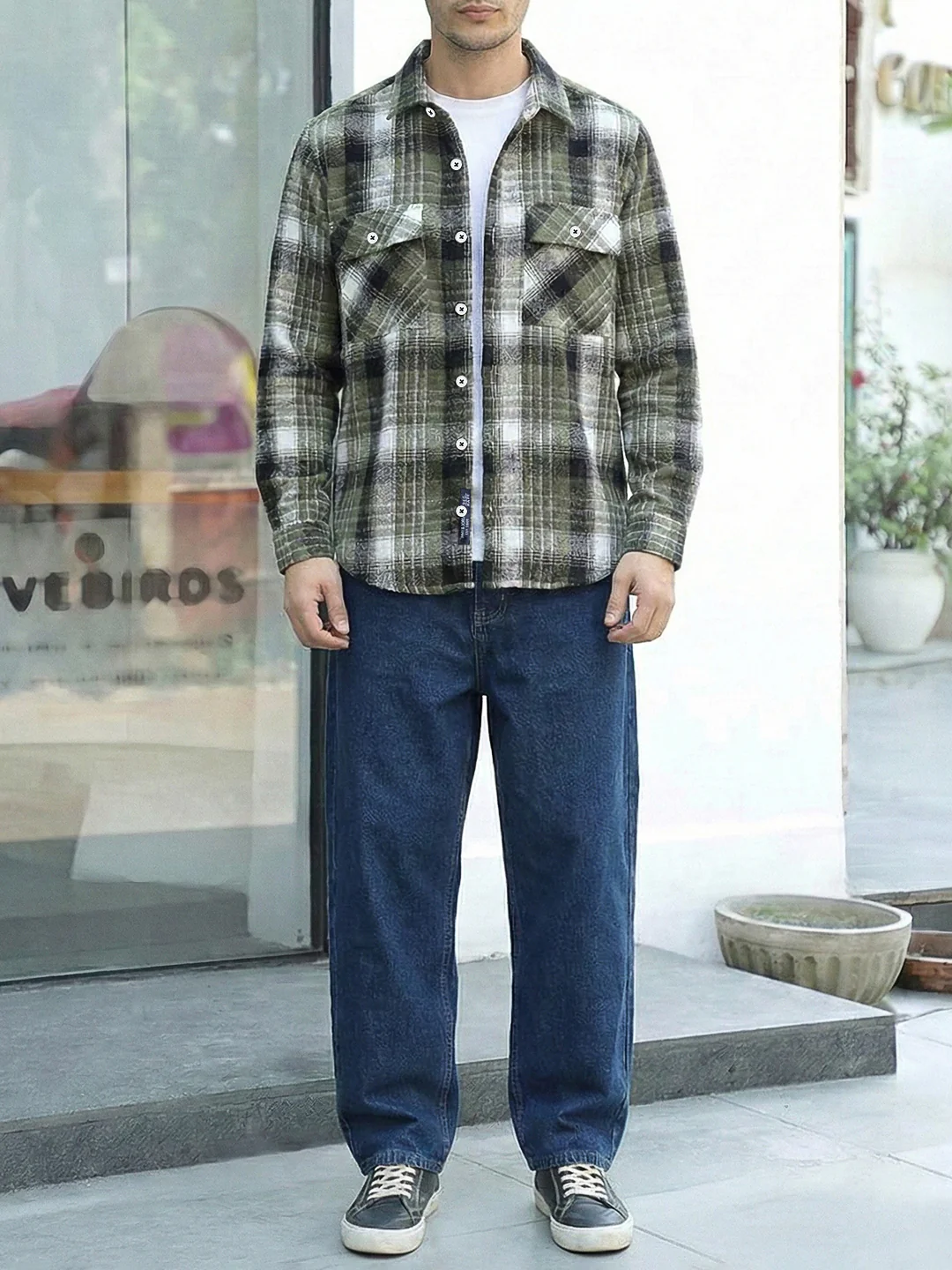 Fabric Theory Olive Check Full Sleeve Shirt - Image 9