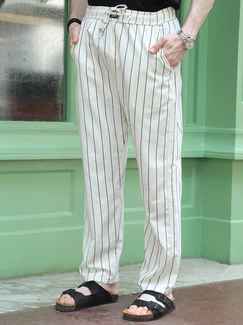 Frostline Off White Stripe Trouser - Image 5