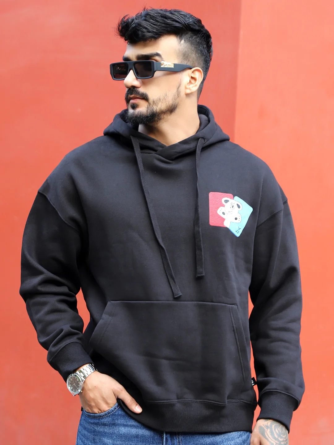 Lancaster Street Black Oversized Hoodie - Image 8