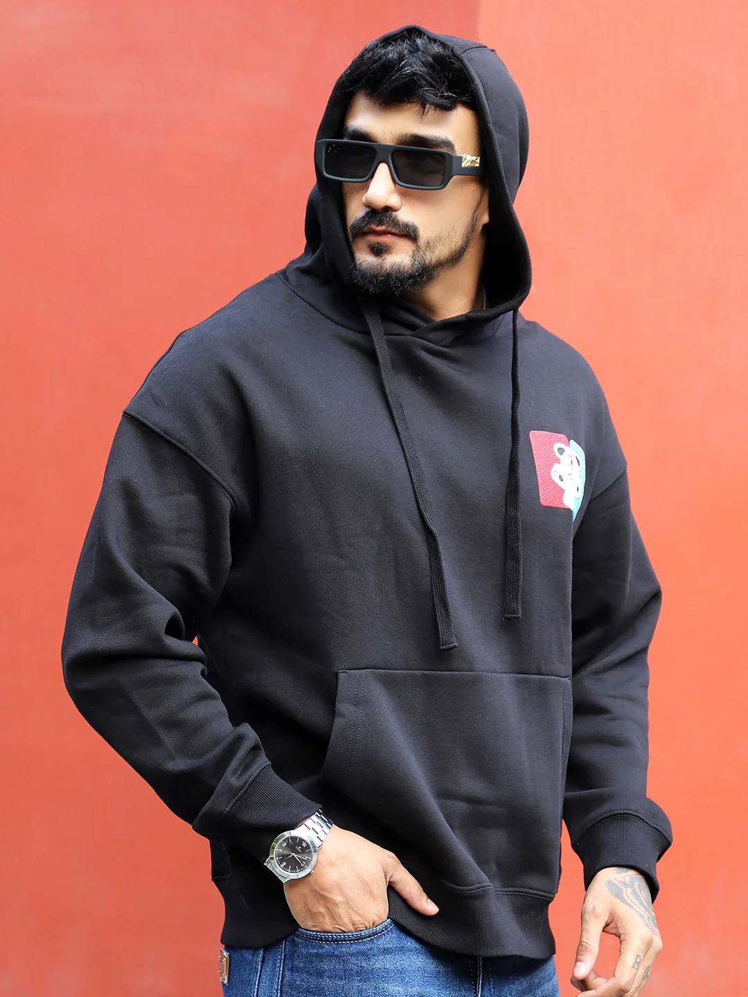Lancaster Street Black Oversized Hoodie - Image 9