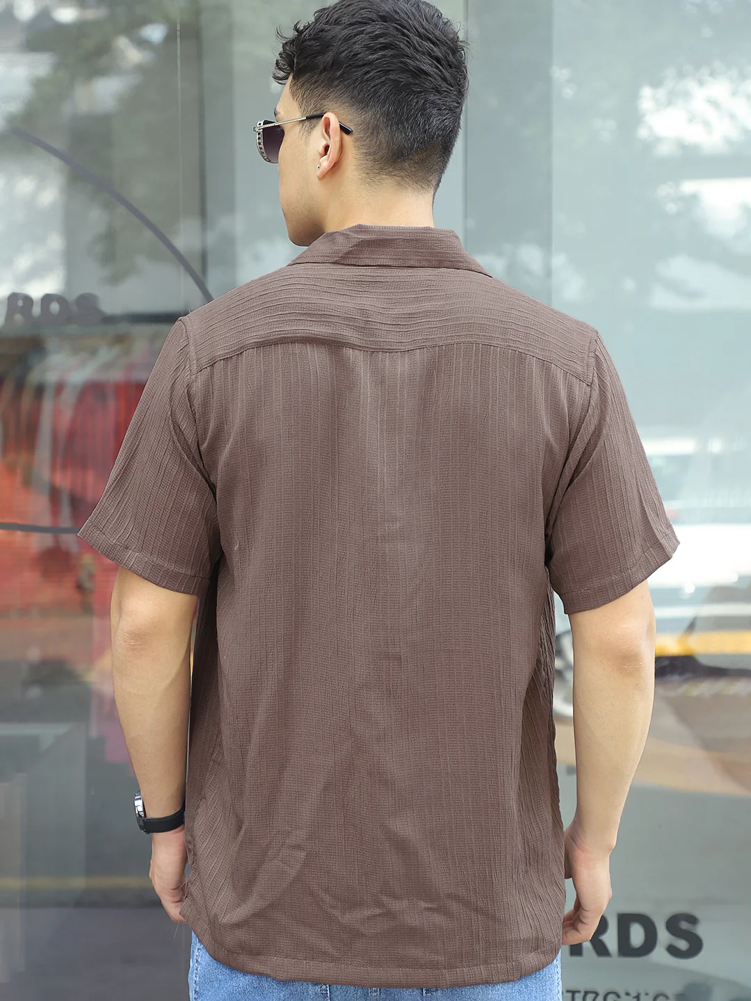 Lush Dusty Brown Half Sleeve Shirt - Image 3