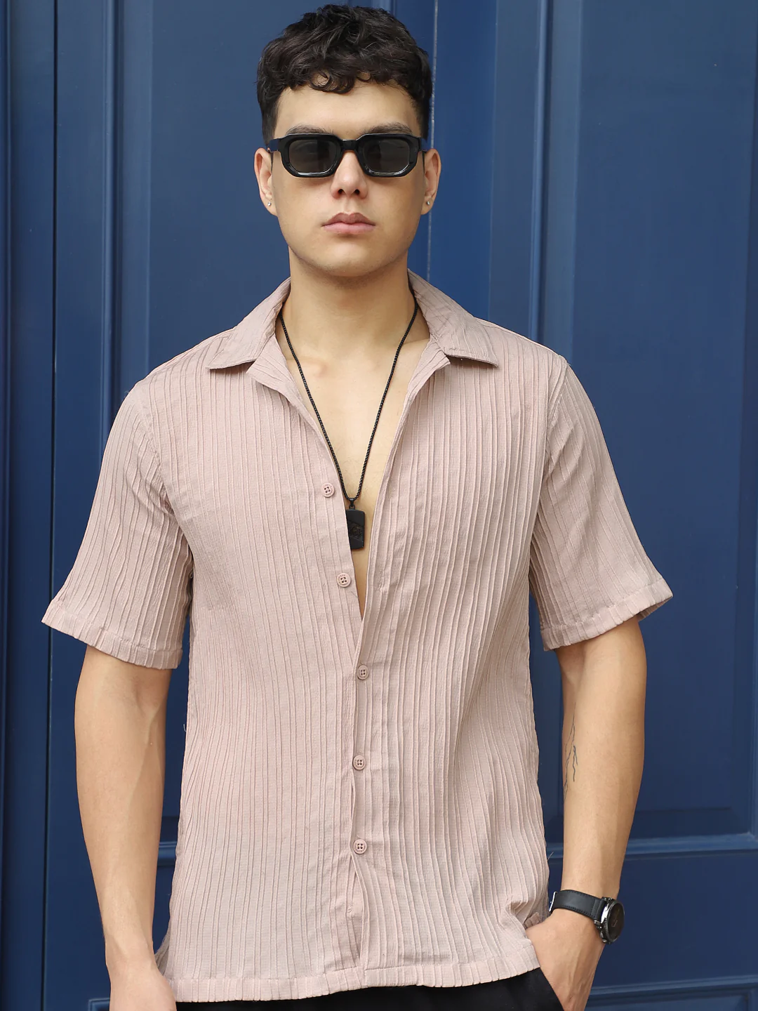 Lush Dusty Peach Half Sleeve Shirt - Image 4
