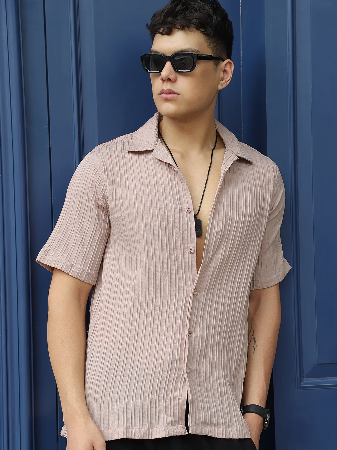 Lush Dusty Peach Half Sleeve Shirt - Image 5