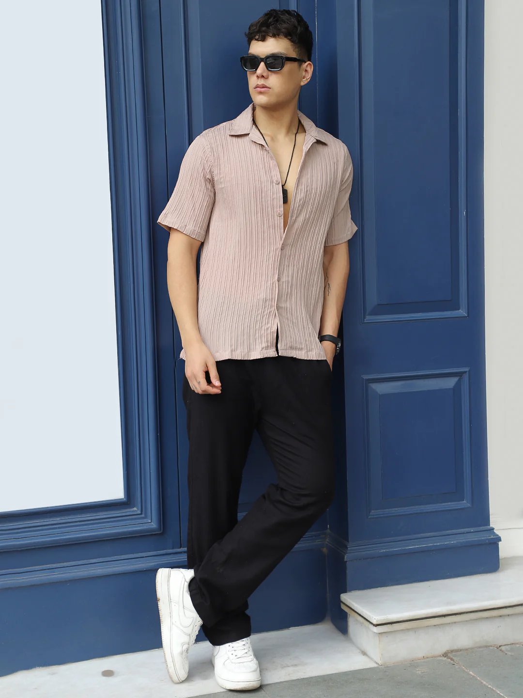 Lush Dusty Peach Half Sleeve Shirt - Image 8