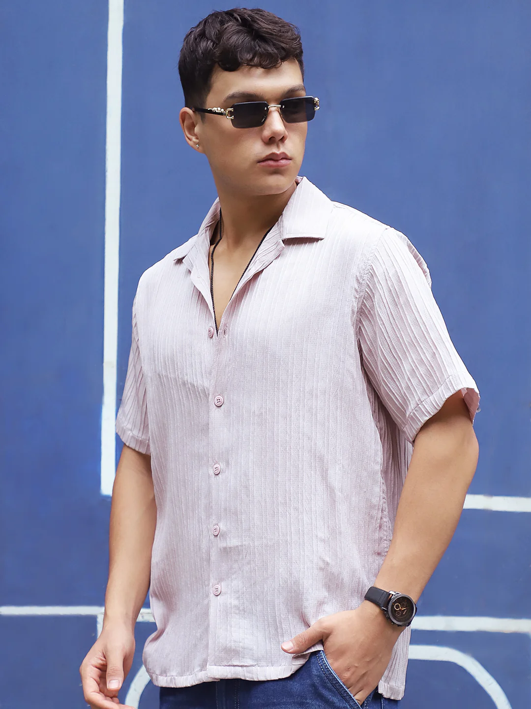 Lush Light Peach Half Sleeve Shirt - Image 4