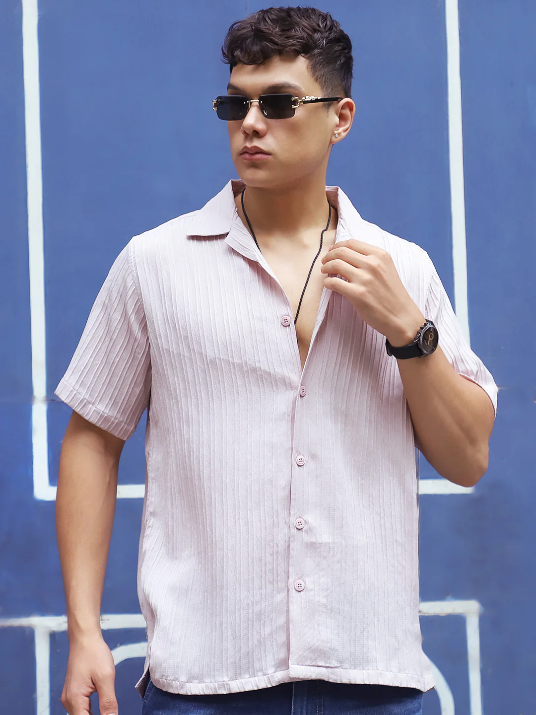 Lush Light Peach Half Sleeve Shirt - Image 6