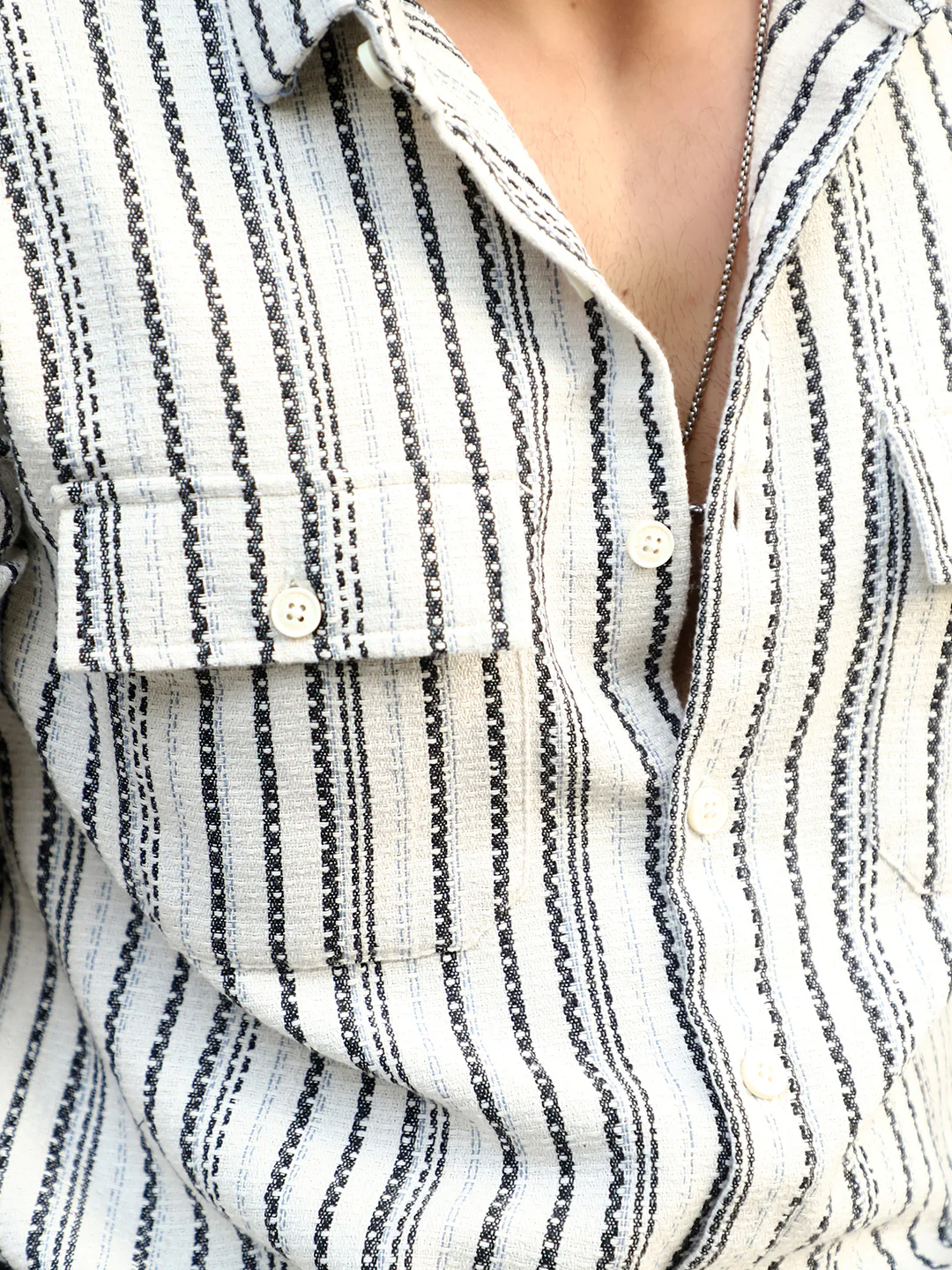 Maui Wave White Stripe Full Sleeve Shirt - Image 7