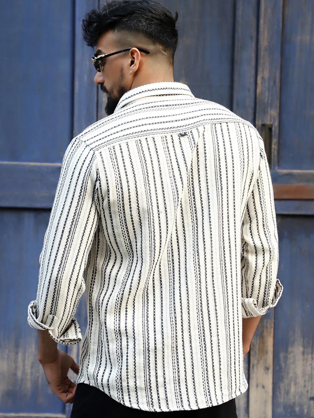 Maui Wave White Stripe Full Sleeve Shirt - Image 8