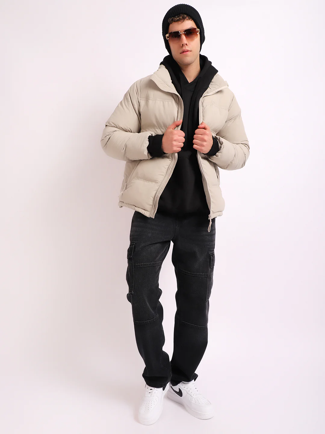 Northbound Beige Oversized Puffer Jacket - Image 5