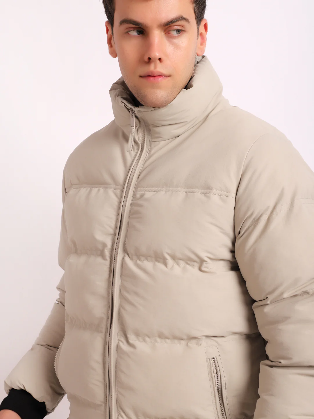 Northbound Beige Oversized Puffer Jacket - Image 9