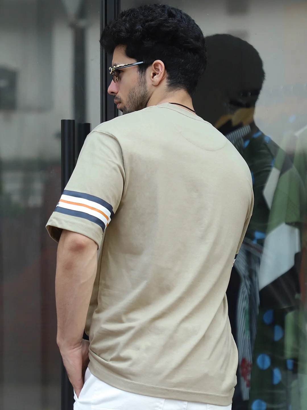 Drama Magnet Beige Oversized Tee - Image 7