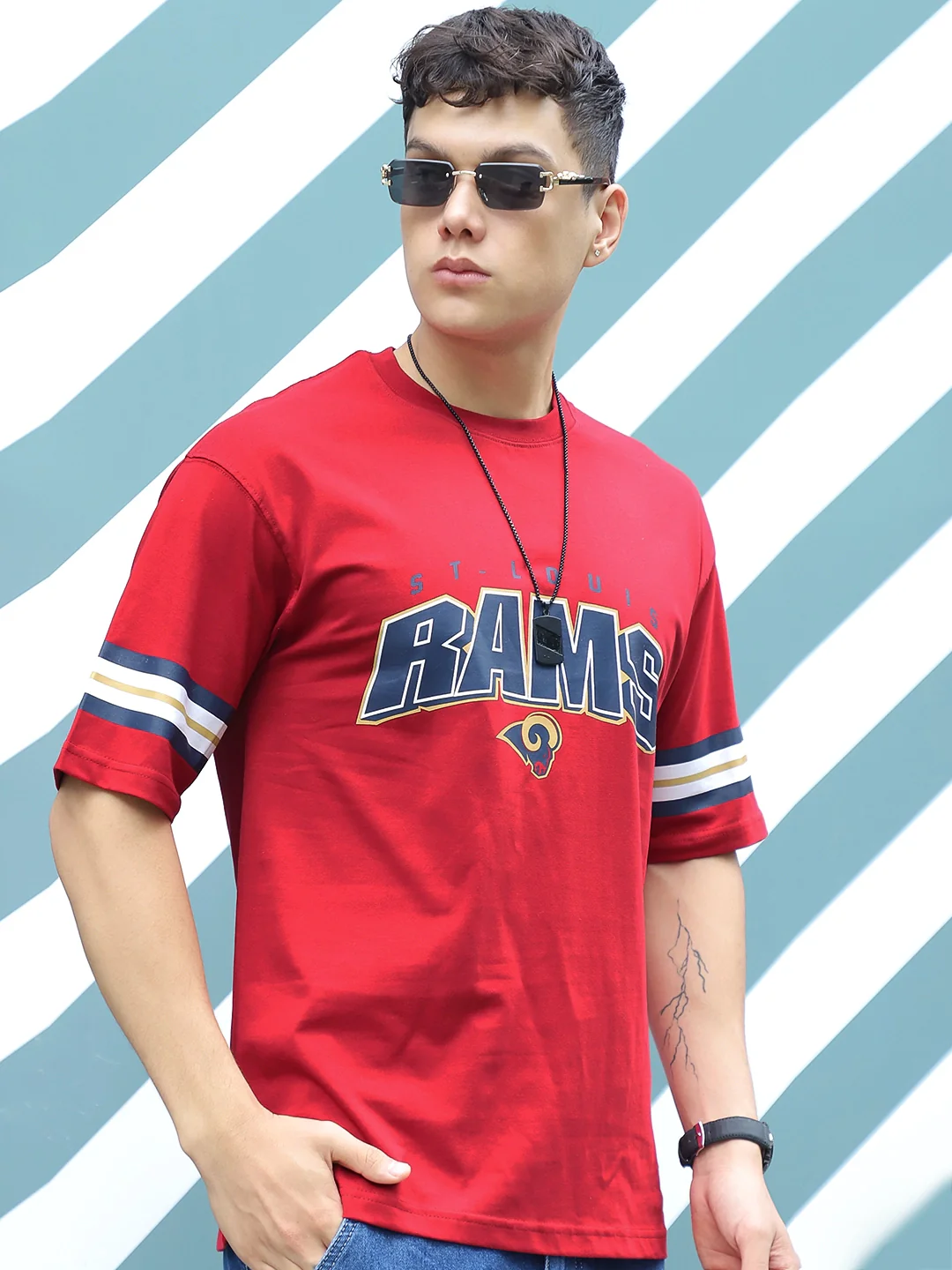 Drama Magnet Red Oversized Tee - Image 3