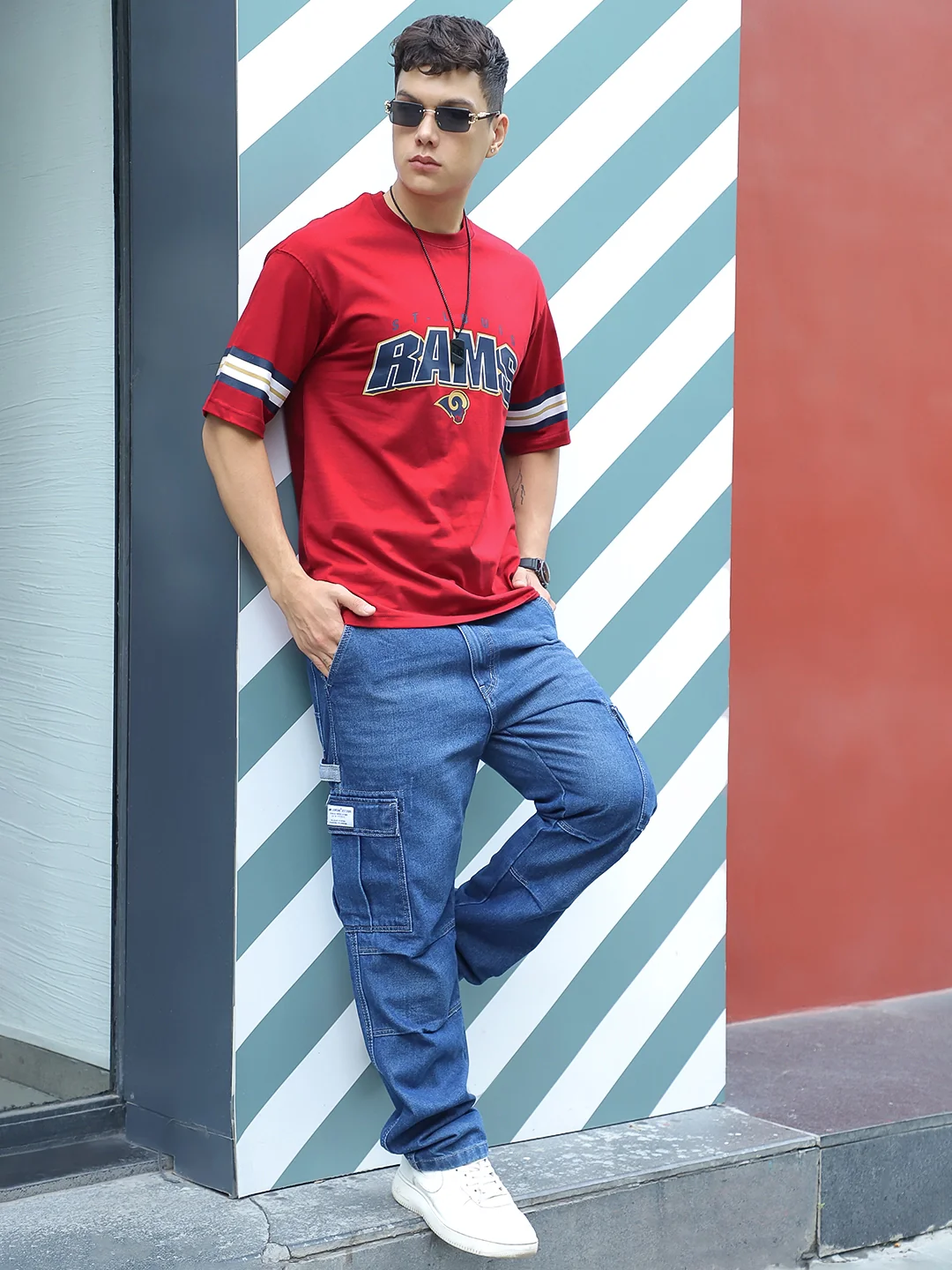 Drama Magnet Red Oversized Tee - Image 5