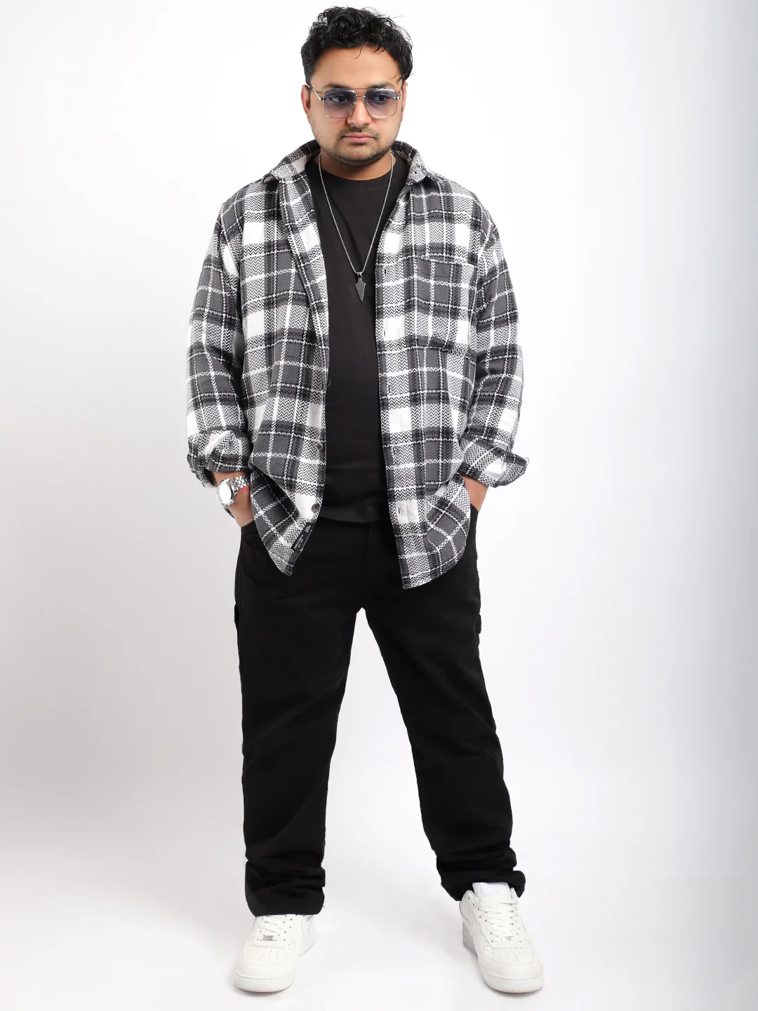 Royal Marco Check Grey Full Sleeve Shirt - Image 7