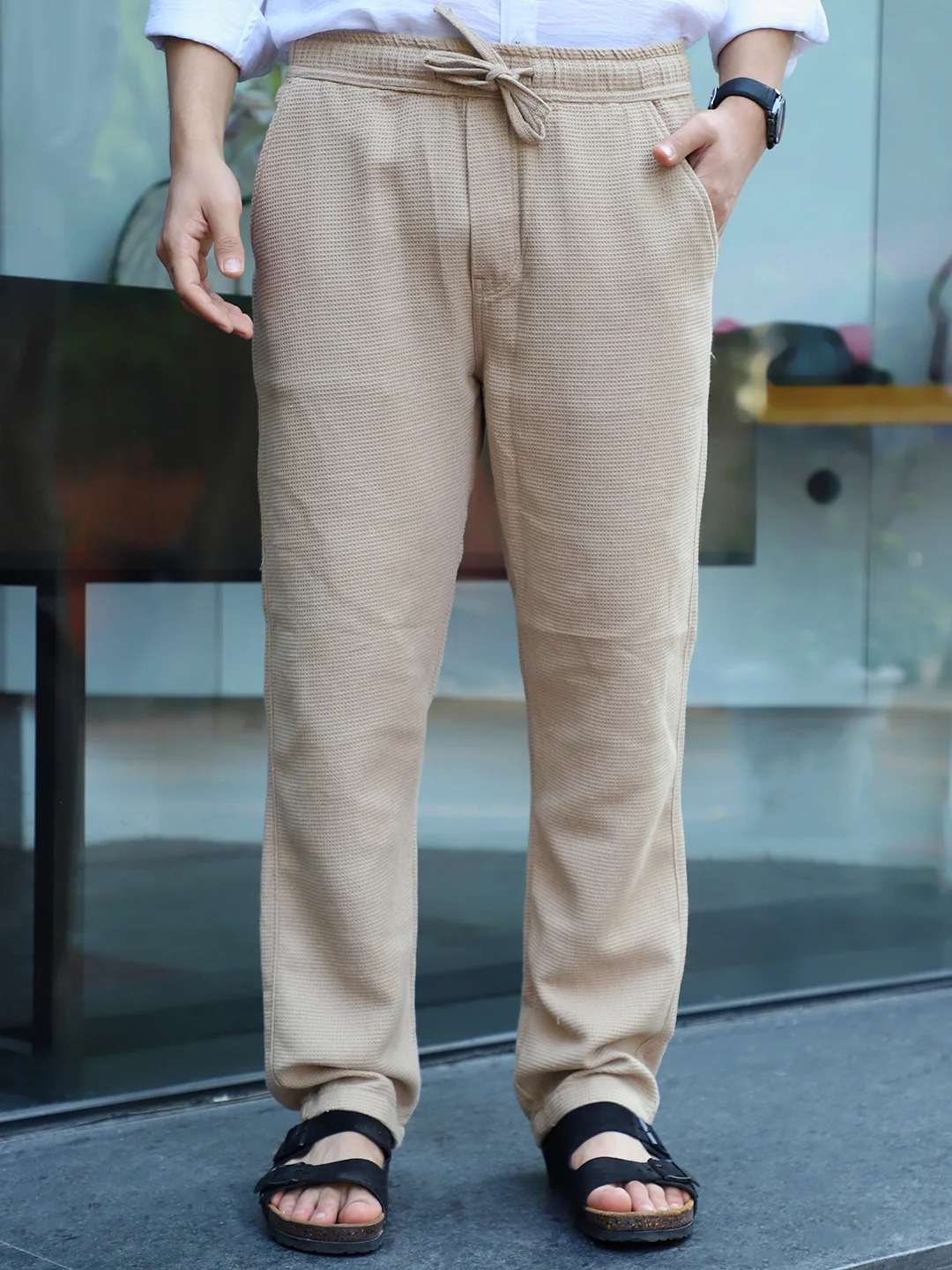 Shorefit Beige Texture Trouser - Image 9