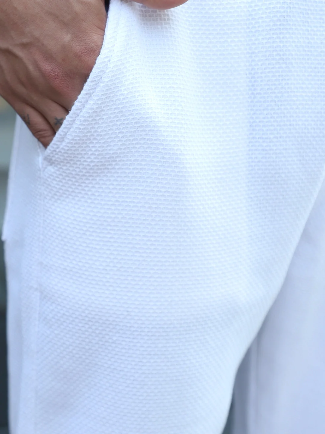 Shorefit White Texture Trouser - Image 8