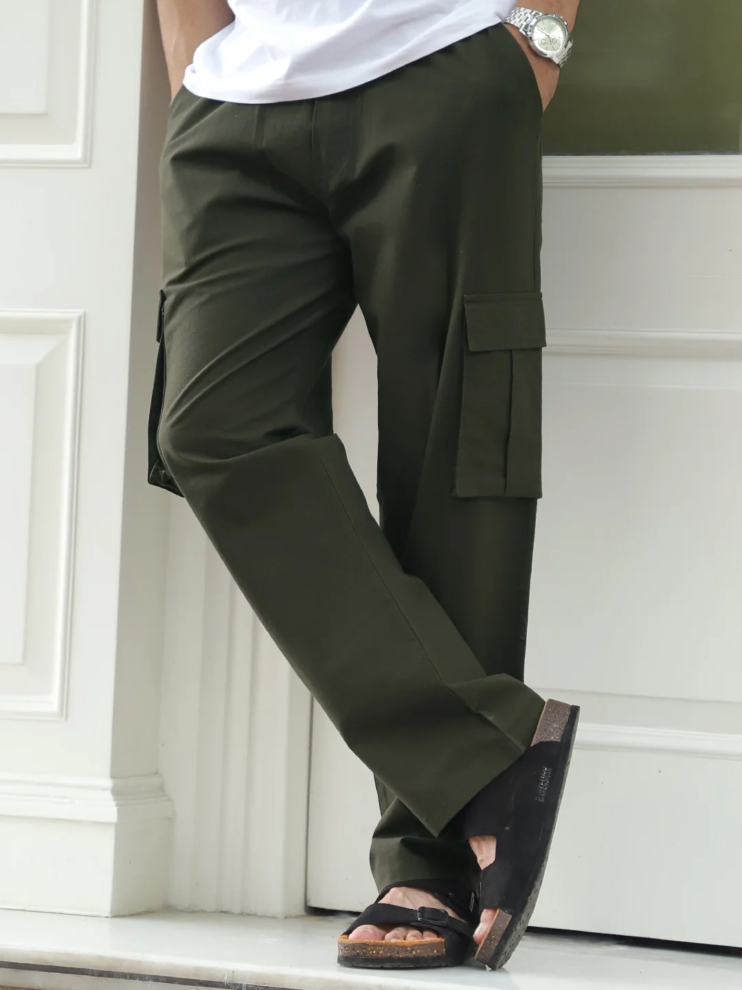 TerraTone Olive Green Baggy Fit Cotton Cargo - Image 5