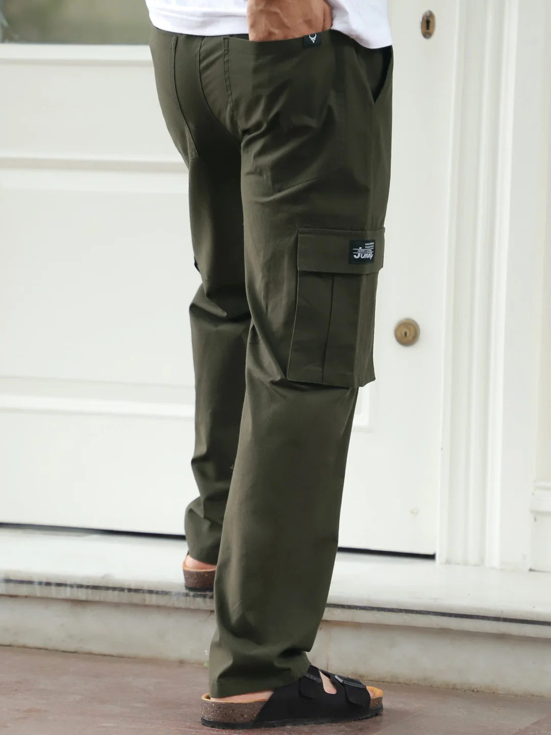 TerraTone Olive Green Baggy Fit Cotton Cargo - Image 6