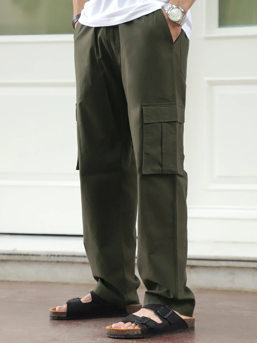 TerraTone Olive Green Baggy Fit Cotton Cargo - Image 7