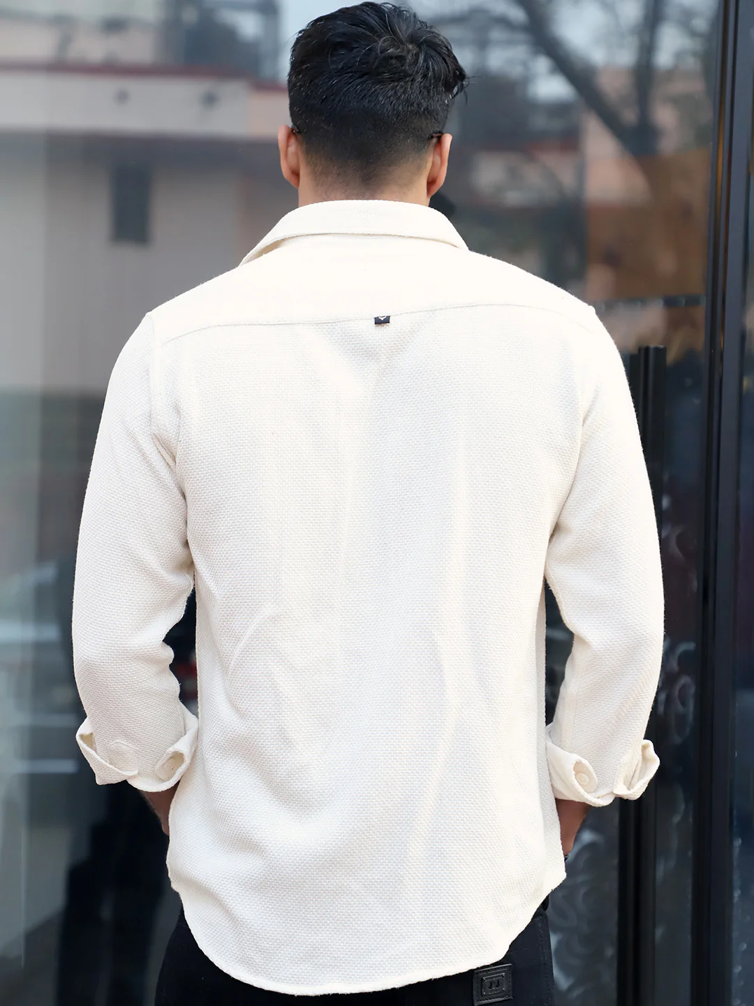 Tuscan Beige Texture Full Sleeve Shirt - Image 7