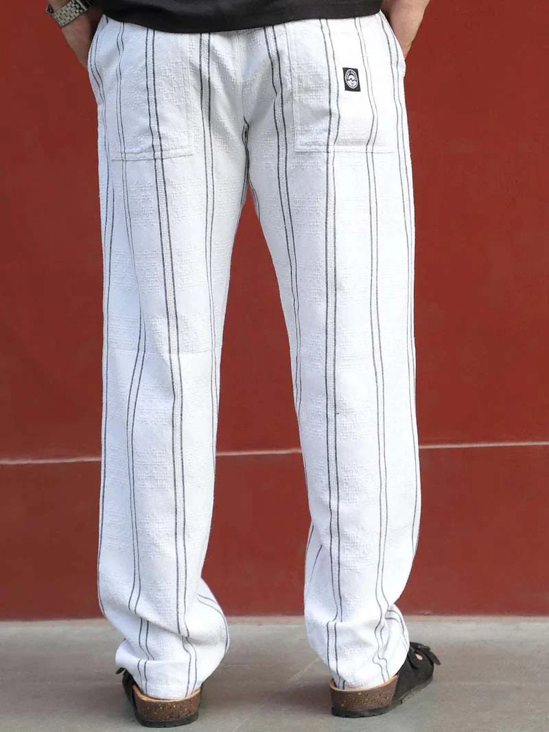 Zayden White Stripe Baggy Fit Trouser - Image 7